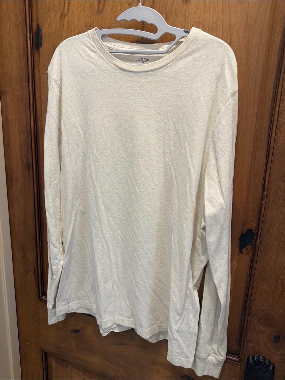 J. Crew Cream Long Sleeve Crew Tee